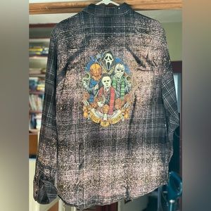 Boutique bleach flannel XL with Harry Potter themed house Horror characters